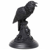 Poe's Raven Candlestick - Black Resin Candle Holder (Left Side View)  | Happy Piranha