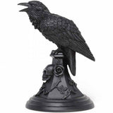 Poe's Raven Candlestick - Black Resin Candle Holder (Right Side View) | Happy Piranha