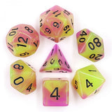 Green and purple glow in the dark D20 dice set | Happy Piranha