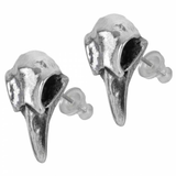 Rabeschadel Studs - Pewter Raven Skull Earrings | Happy Piranha
