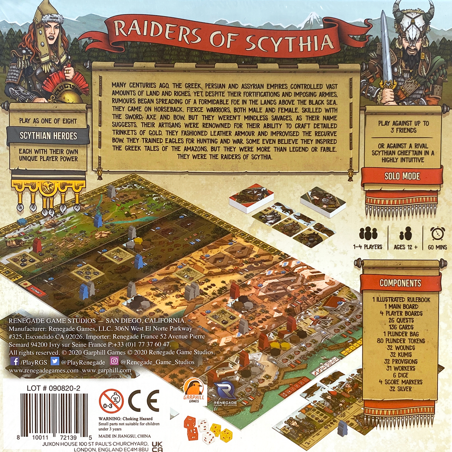 Raiders of Scythia Board Game Back of Box | Happy Piranha