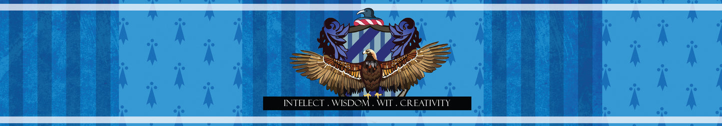Intellect, Ravenclaw inspired scented candle label design | Happy Piranha.