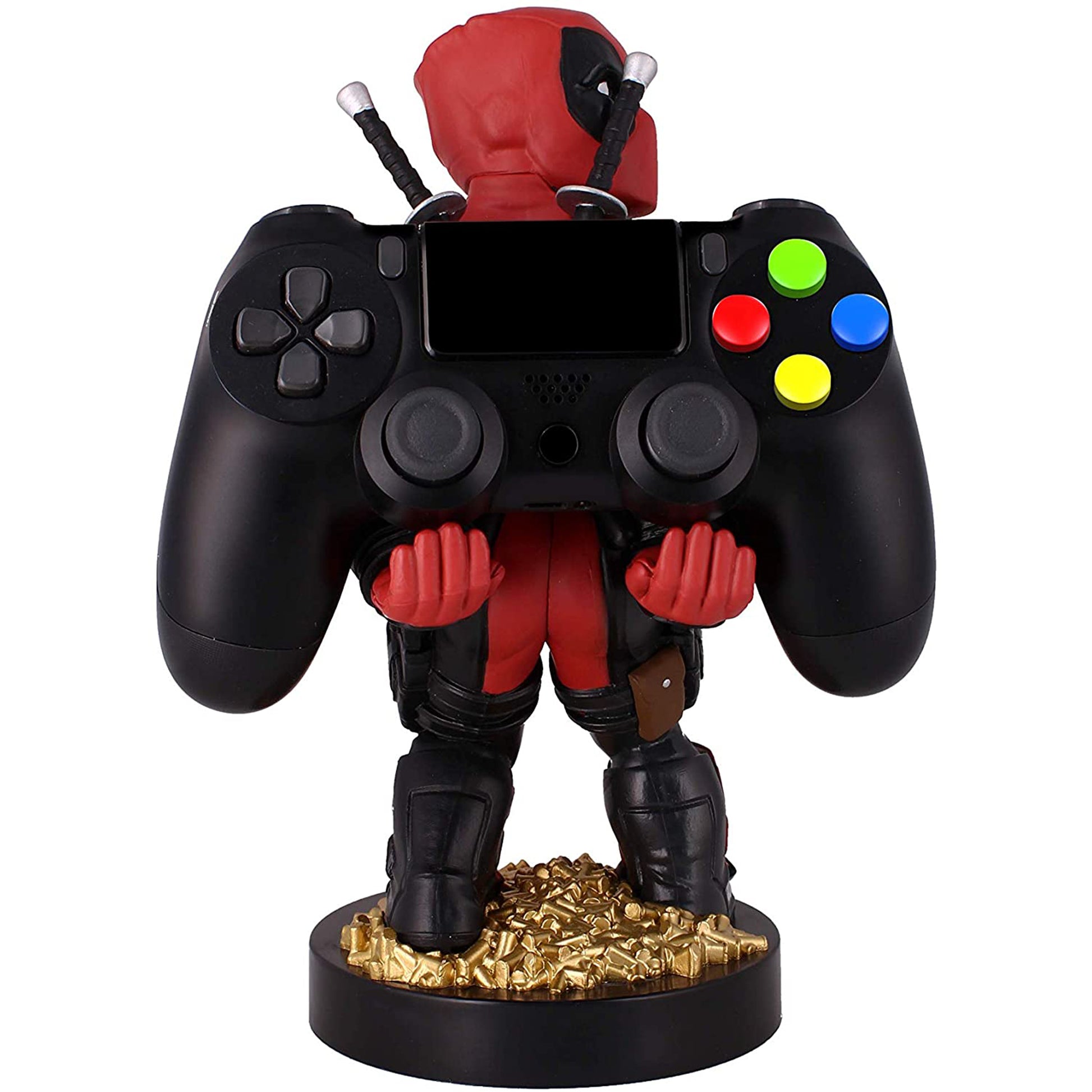 Marvel 'Rear View' Deadpool Cable Guy Phone and Controller Holder Holding a PlayStation Controller | Happy Piranha