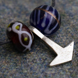 Repton Hammer: Pewter & Glass Beads Viking Age Pendant (Blue & Red Beads) Back Design |  Happy Piranha