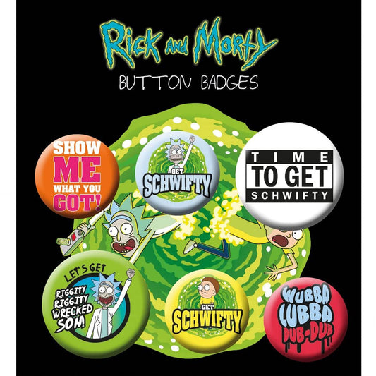 Rick and Morty Schwifty Button Badge Set | Happy Piranha