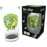 Rick and Morty Portals Drinking Glass (Front Design and Back Design, in and out of Box) | Happy Piranha
