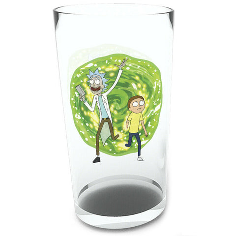 Rick and Morty Portals Drinking Glass (Front Design) | Happy Piranha