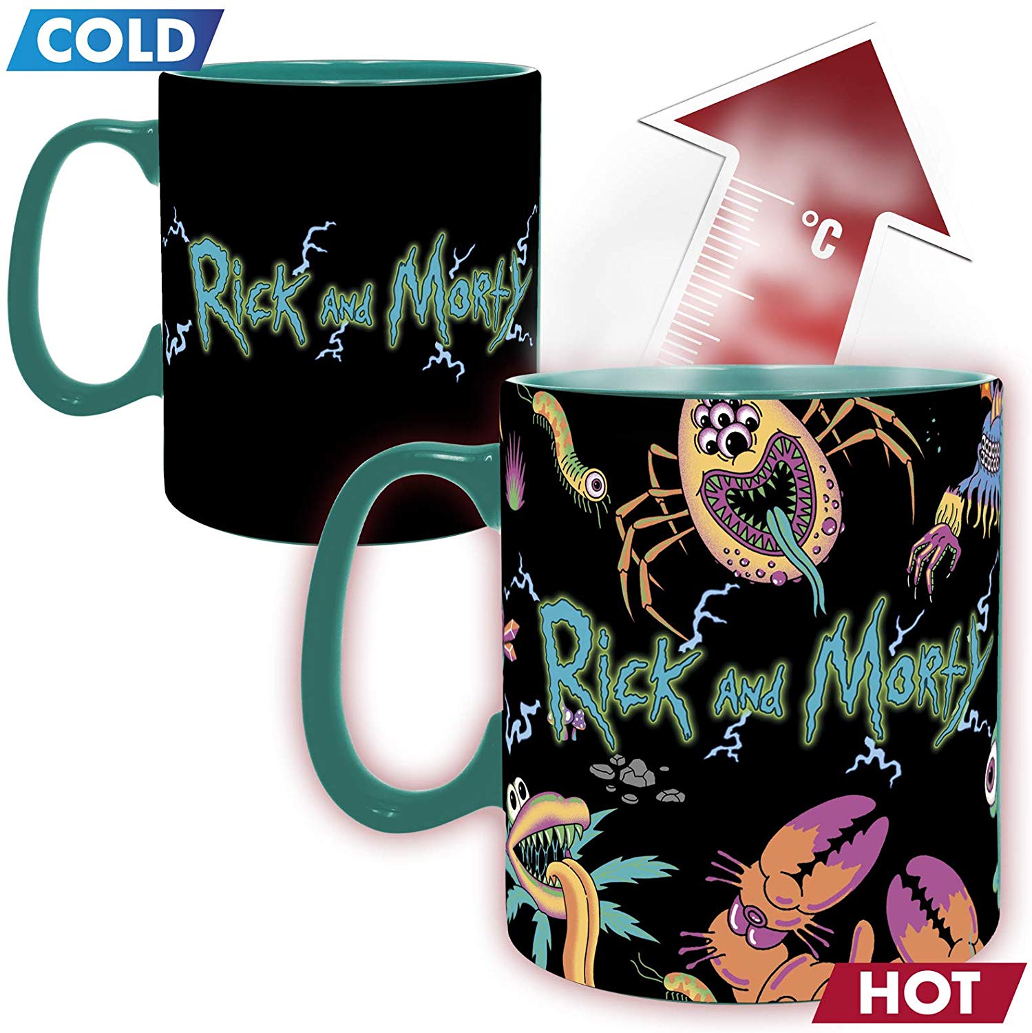 Rick and Morty Spaceship Heat Change Mug front design | Happy Piranha