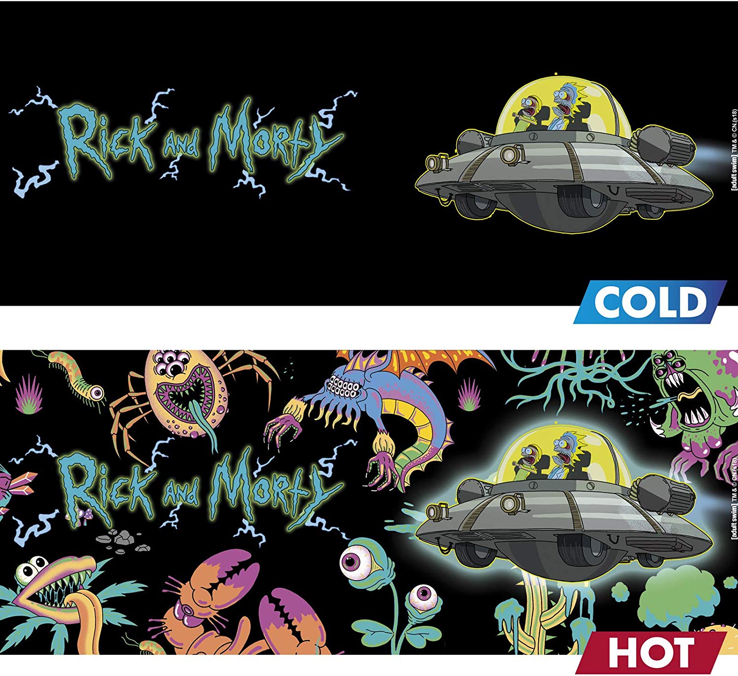 Rick and Morty Spaceship Heat Change Mug hot and cold designs | Happy Piranha