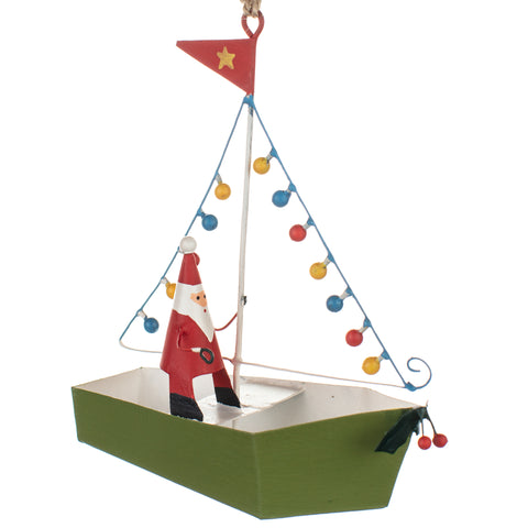 Light Up Santa Boat: Hanging Christmas Decoration | Happy Piranha