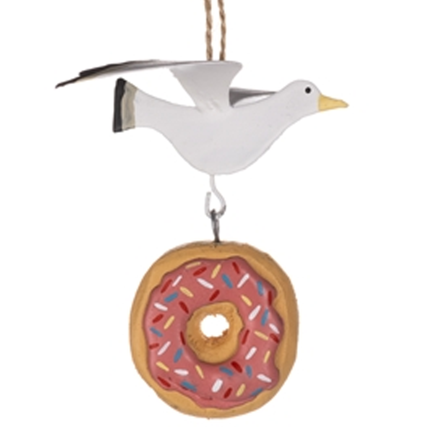 Seagull Stealing Doughnut Hanging Decoration | Happy Piranha