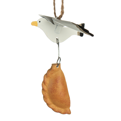 Seagull Stealing Pasty Hanging Decoration | Happy Piranha