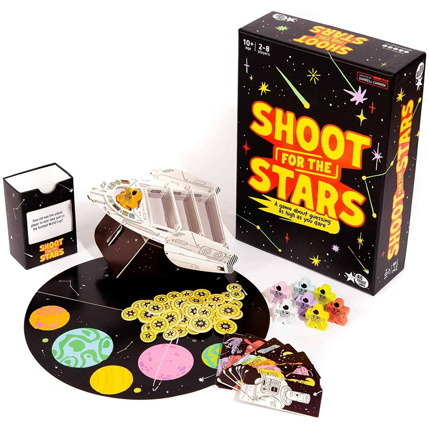Shoot for the Stars Board Game Box and Contents | Happy Piranha