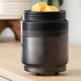 Black Dipped: Flip-Top Silicone Lid Electric Wax Melt & Fragrance Warmer on a Shelf with Wax Melts in | Happy Piranha