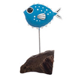 Single Pufferfish Metal Ornament (Dark Blue) | Happy Piranha