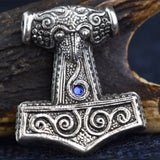 Skane Hammer: Tho'rs Hammer Pewter Viking Pendant (Blue Glass  Bead) | Happy Piranha