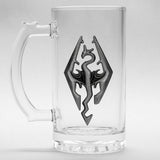 Skyrim Dragon Crest Glass Tankard / Drinking Stein | Happy Piranha