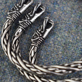 Small Dragon: Pewter Viking Bracelet Close Up View | Happy Piranha