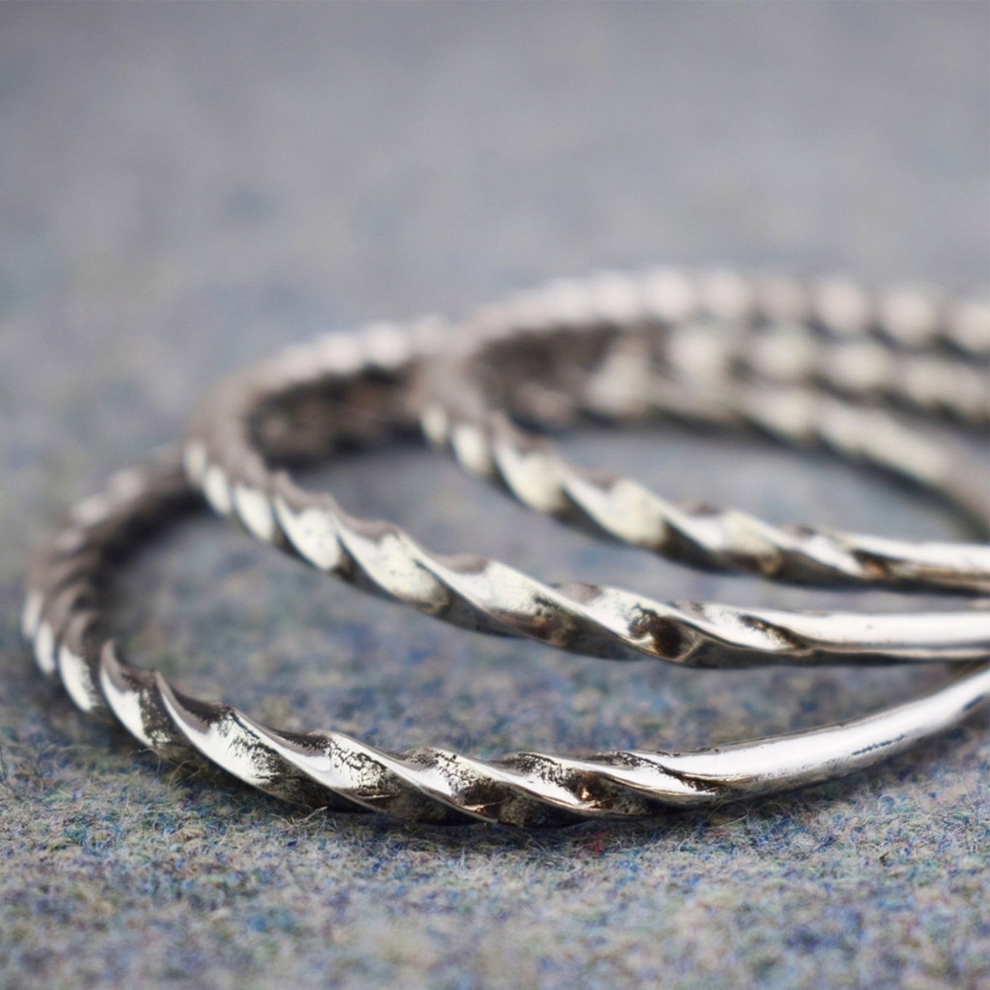 Small Viking Twist Pewter Bracelet Twist Design Closeup | Happy Piranha