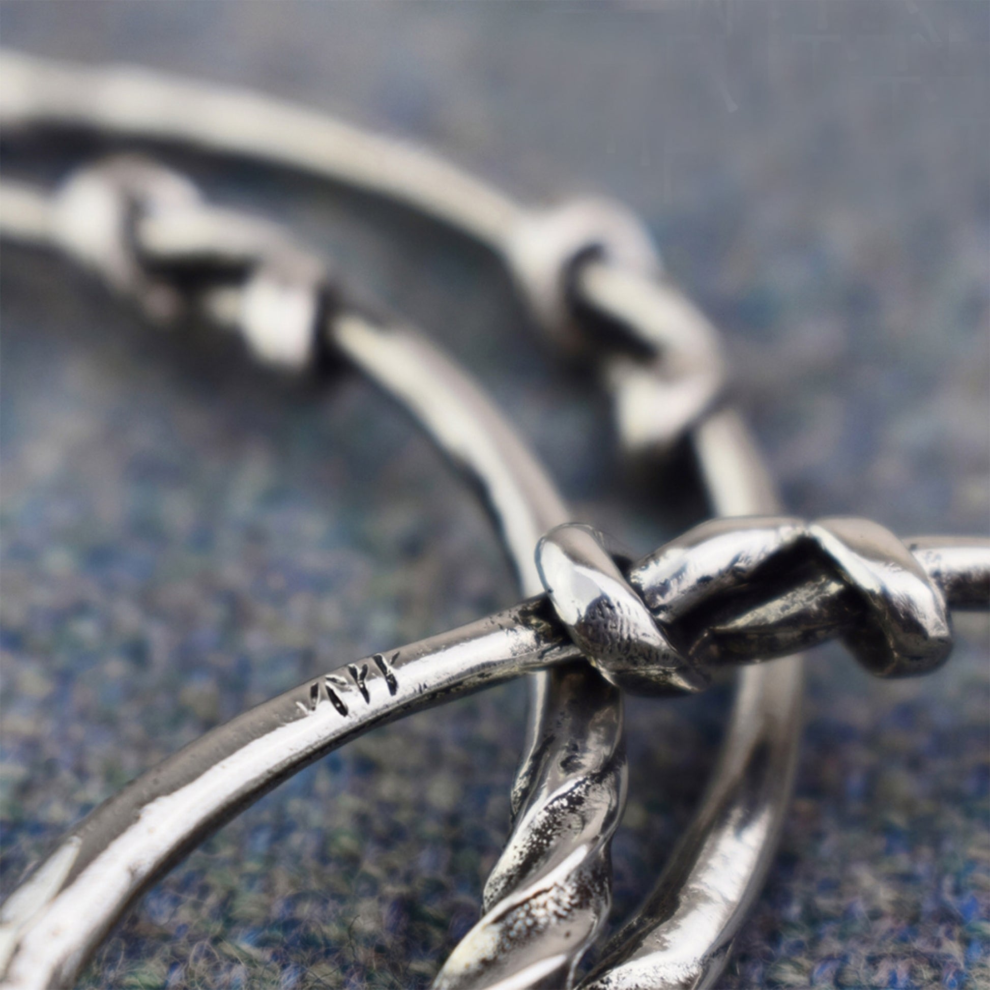 Small Viking Twist Pewter Bracelet Knotwork Closeup | Happy Piranha