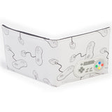 Super Nintendo Entertainment System (SNES) Controller Bifold Rubber Patch Wallet Exterior View | Happy Piranha