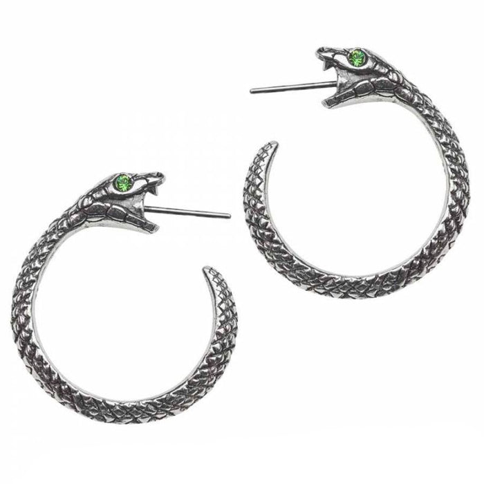 The Sophia Serpent: Pewter and Swarovski Crystal Earrings | Happy Piranha