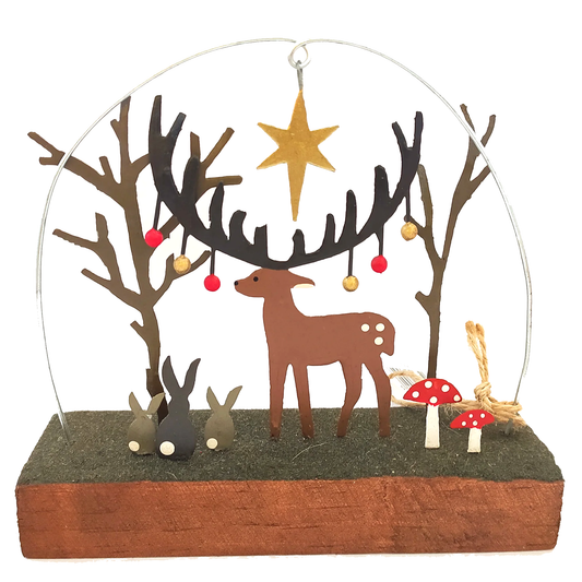 Woodland Stag & Baubles Christmas Decoration | Happy Piranha