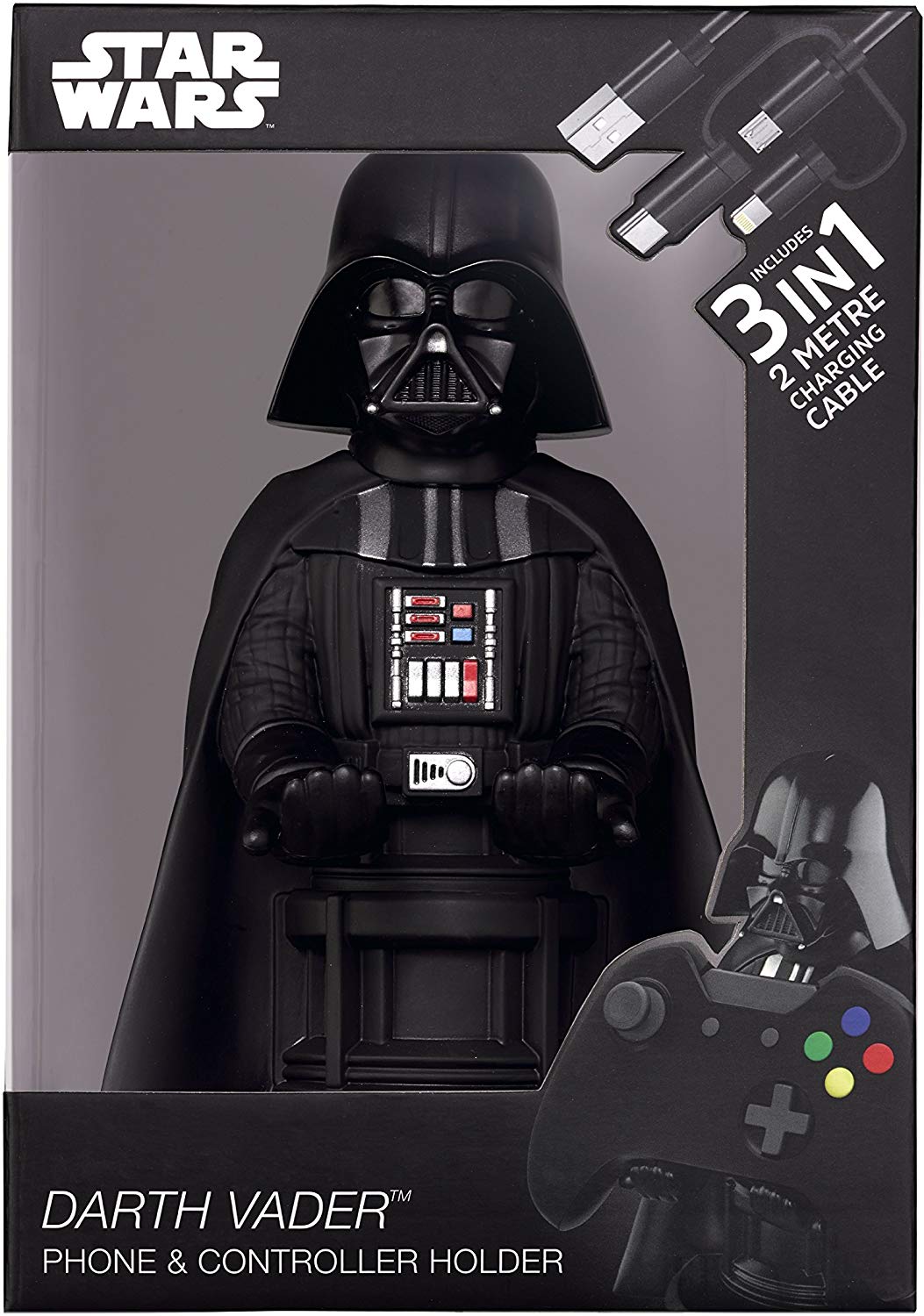 Darth Vader Phone & Controller Holder holding smart phone in its packaging | Happy Piranha