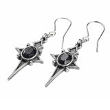 Sterne Leben: Gothic Pewter and Swarovski Crystal Dropper Earrings Back Design | Happy Piranha