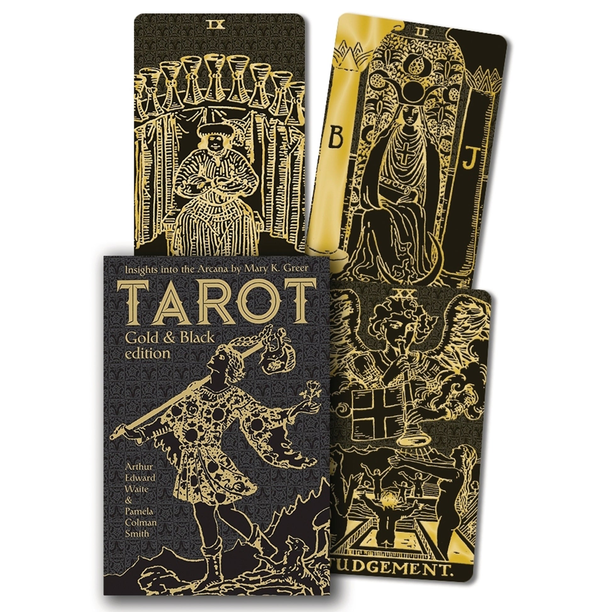 Tarot: Gold and Black Edition - Gold Foil deck Box and 3 Card Examples | Happy Piranha