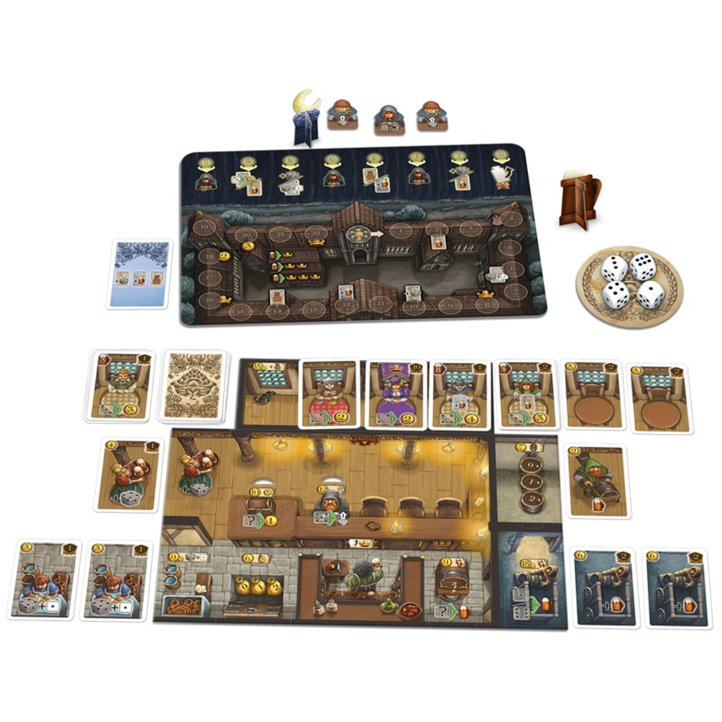 The Taverns of Tiefenthal Board Game Gameplay Example | Happy Piranha
