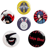 Tokyo Ghoul Button Badge Set (All 6 Designs) | Happy Piranha