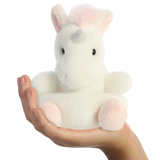 Unity the Unicorn Palm Pal Soft Toy in a Person's Hand | Happy Piranha