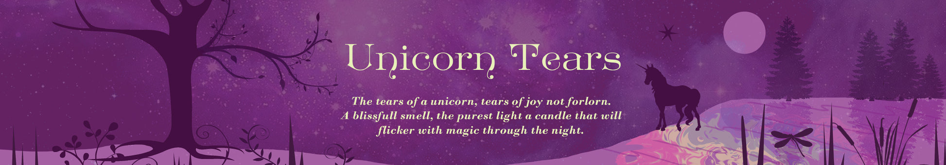 Unicorn tears scented candle label design | Happy Piranha.