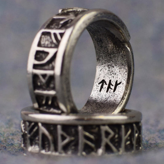 Viking Rune Ring: Adjustable Pewter Ring | Happy Piranha