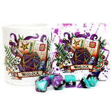 Dungeons and Dragons (DnD) Customisable Class Dice Mug & Coaster Set (Warlock) | Happy Piranha
