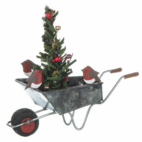 Robins in a Wheelbarrow Christmas Decoration | Happy Piranha