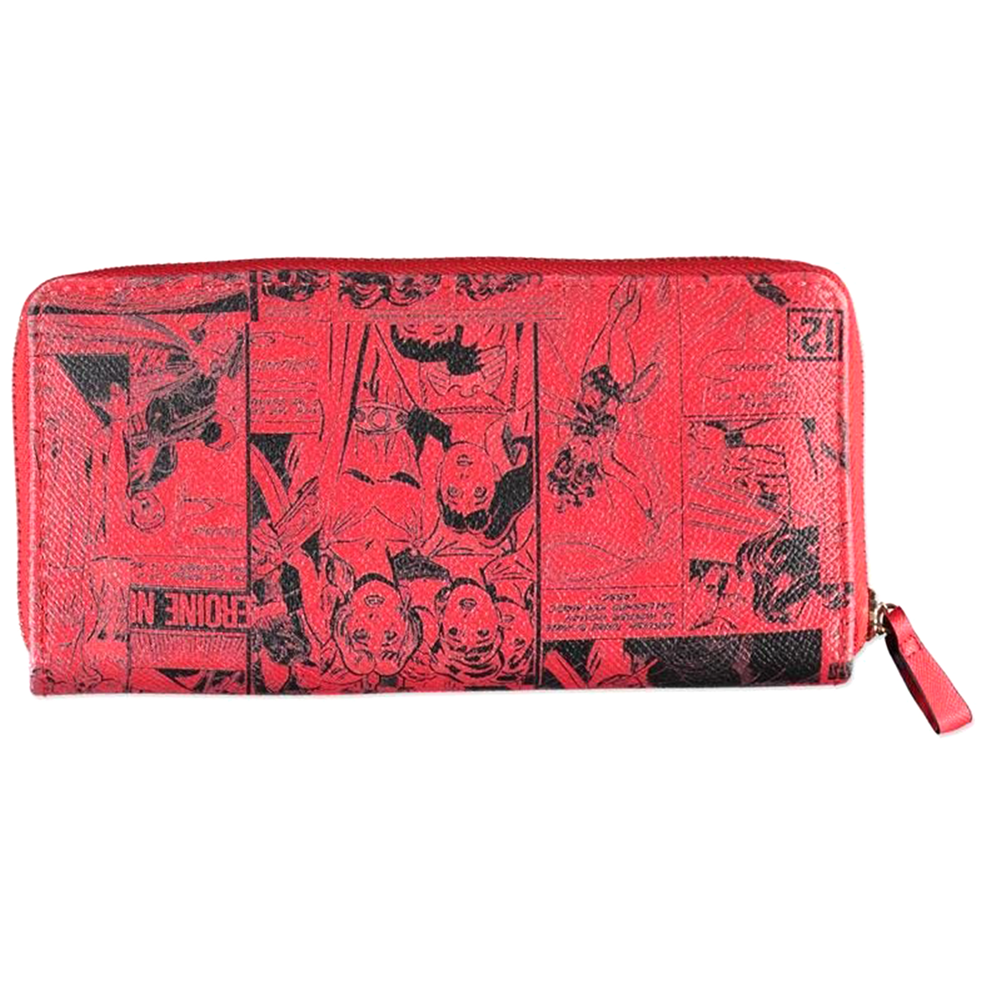 DC Wonder Woman Red Comic Book Design Zip Around Wallet (Back Design) | Happy Piranha