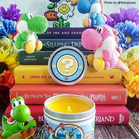 Yoshi long island iced tea scented candle inspired by nintendo.