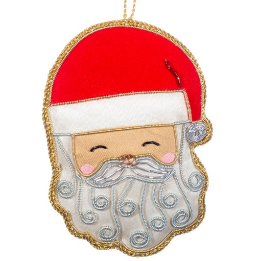 Santa Claus Embroidered Hanging Christmas Decoration | Happy Piranha